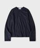 HOOVES Vtg Interlock Henley Neck Long Sleeve [Navy]