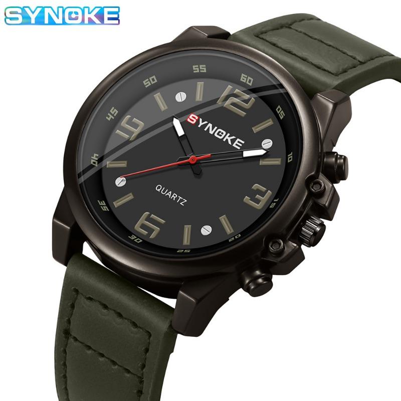 Топ Новые Часы Ретро с Большим Экраном Мужские Кварцевые Часы Спорт Ретро Ремешок Сплав Часы