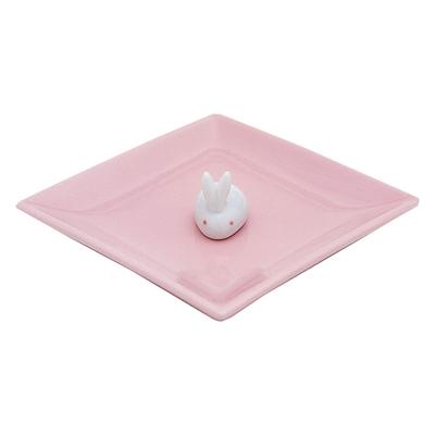 Ceramic Incense Dish Rabbit Incense Holder & (pink)