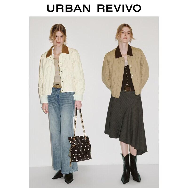 UR Autumn Contrast Collar Down Jacket