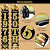 50th Birthday Party Banner Lighted Decorations for Men and Women - Black Gold Vintage 1976 50th Birthday Door Banners with LED Light, Fifty Years