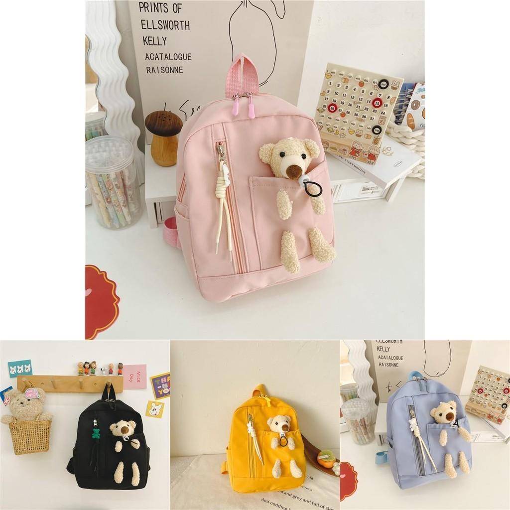 Adorable Cartoon Bear Kids Backpack Cute Nylon Breathable School Bag For Toddlers
