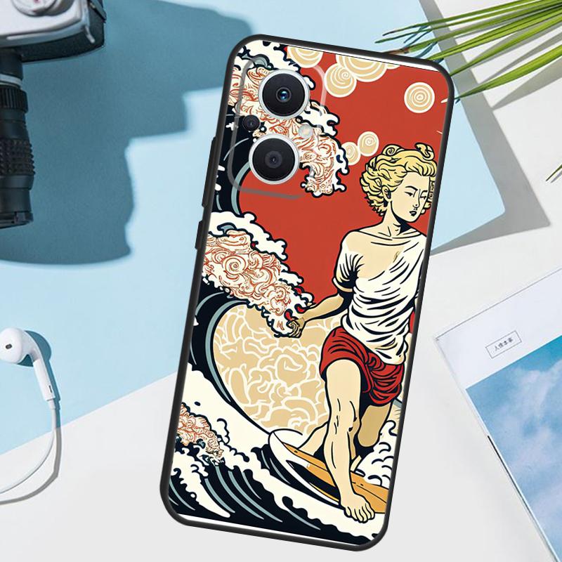 Japanese Surfers Cover For OPPO Reno 8T 7 8 Lite 14F 13F 12F 11F 14 13 12 11 10 OPPO Find X8 X6 X5 X9 Pro Case