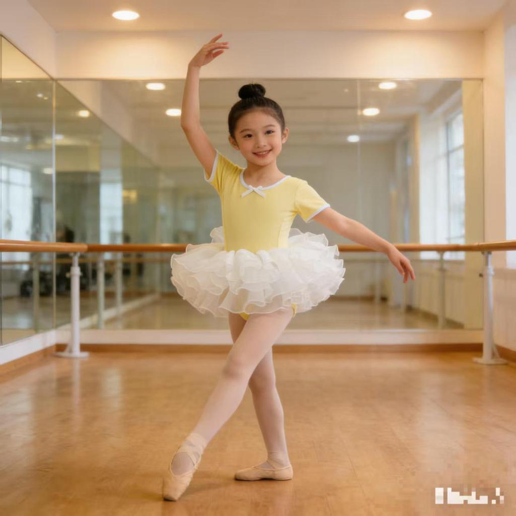 Girls' Ballet Princess Dress - Short Sleeve Bow Skirt Costume