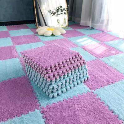 Weiche Plüsch Kindermatte Babe Spielzeug Eva Schaum Puzzle Teppich Warme Kinderspielmatten Ineinandergreifende Teppiche Säuglingsteppich 30*30*1.2CMcm