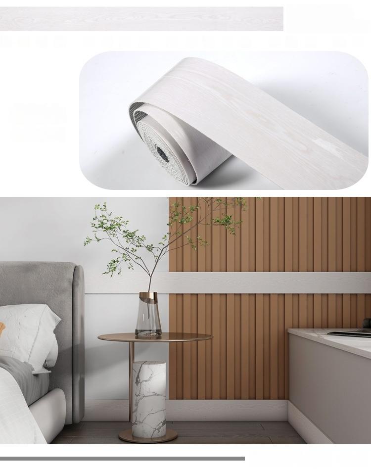 1PC 5m/196.85inch Marble Self-adhesive Border Floor Stickers for Living Room Skirting Line Waterproof Waist Line