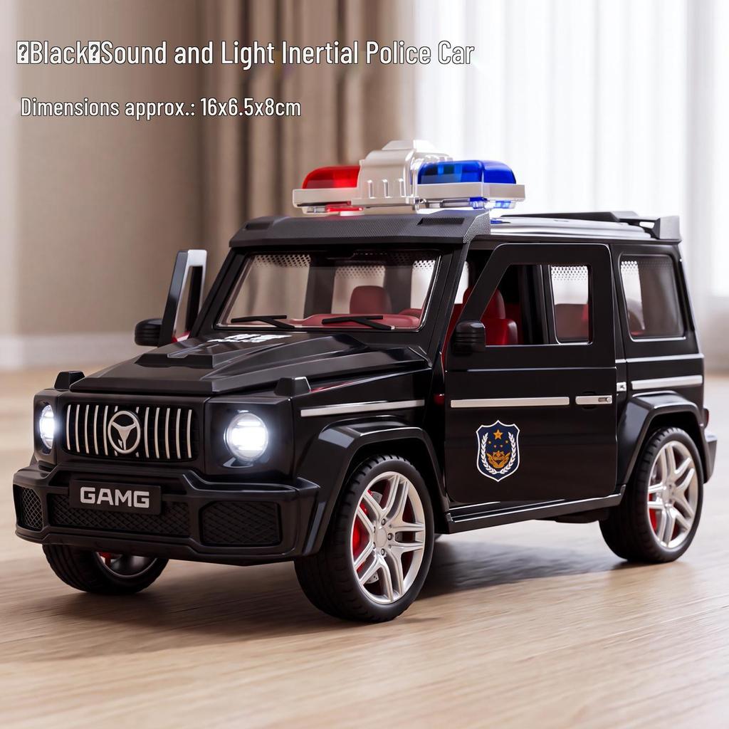 Kids' Inertia-Powered Police Car: 3-Door Opening, Gift for Boys, Ambulance-Themed Simulation Toy