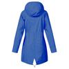 Women Solid Stripe Rain Jacket Outdoor Plus Medium And Long Waterproof Hooded Raincoat Windproof