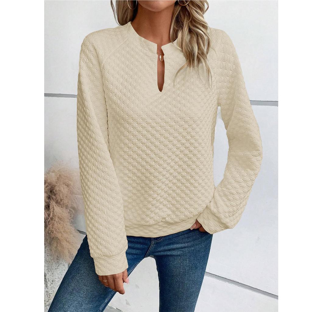 Women's Fashionable Sweatshirts Casual V Neck Pullover Tops