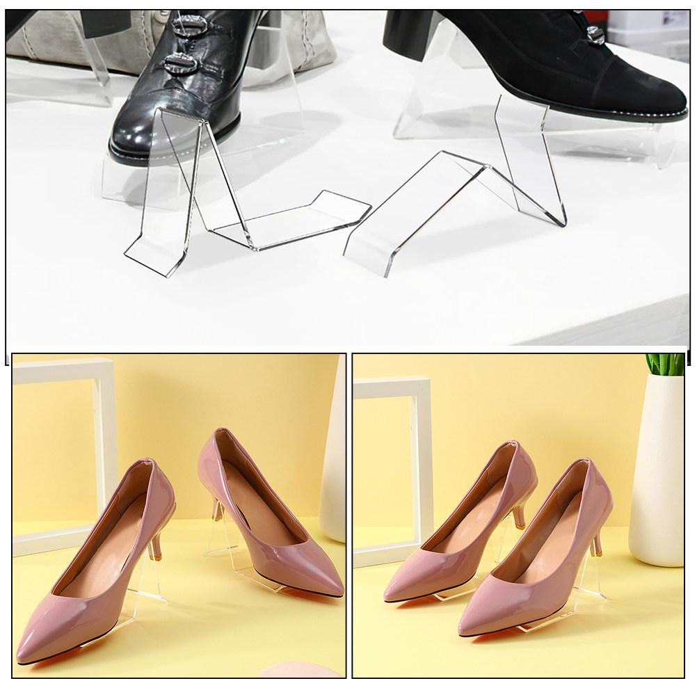 5Pcs Transparent Shoe Display Stand Acrylic Clear Single Shoe Holder Store Counter Organizer Cellphone Rack Digital Display