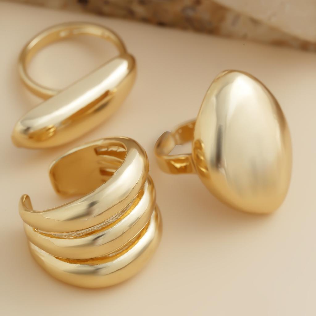 DIEZI Punk Exaggerated Irregular Metal Rings For Women Men Unisex Gift Fashion Geometric Gold Silver Color Knuckle Joint Ring
