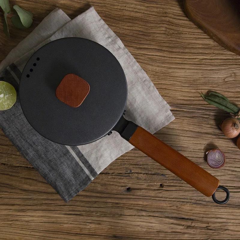 2L Milk Pot Wooden Handle Gas Stove Induction Cooke Baby Breakfast Milk Coffee Saucepan Cookware Cast Iron Non-stick Soup Pot