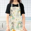 Cartoon Rainbow Clouds Kitchen Sleeveless Apron Women Men Linen Waist Bib Home Cleaning Apron Cute Animal Household Pinafore