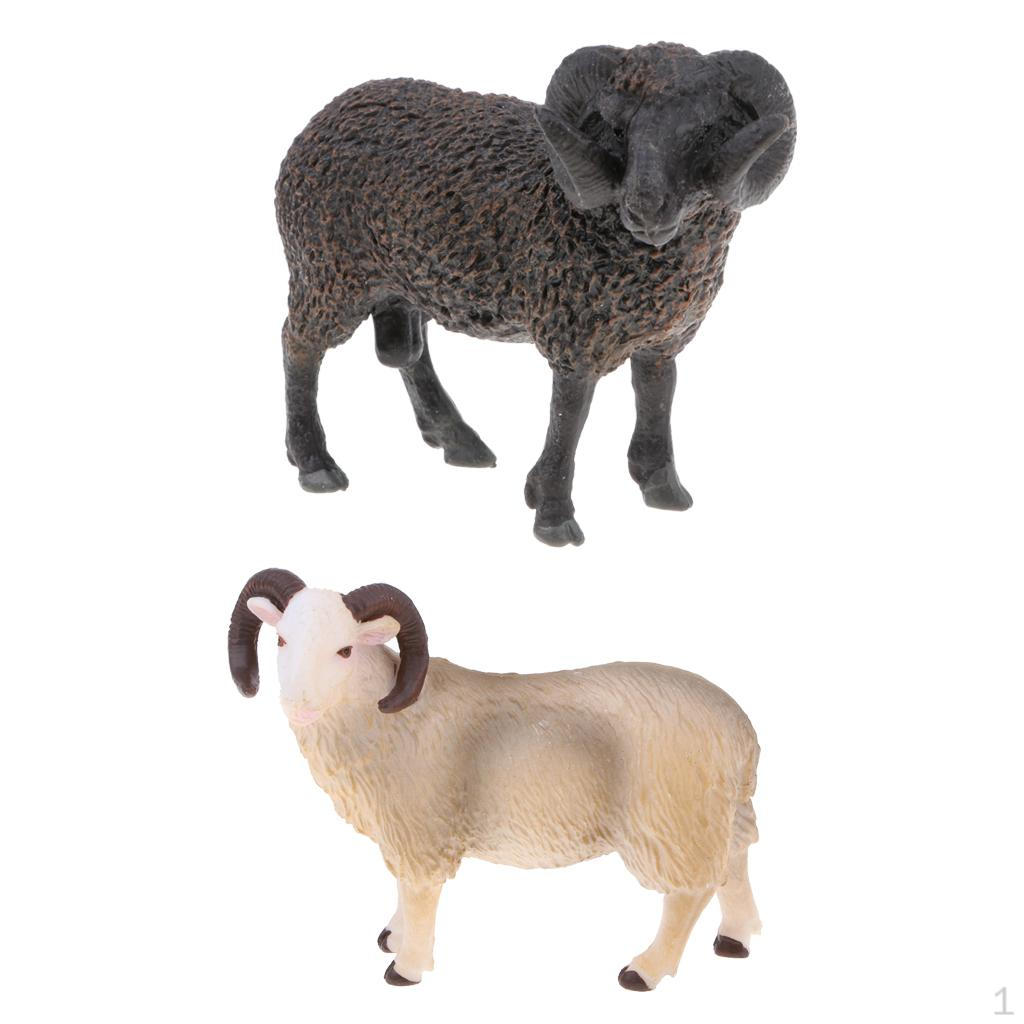 2x Sheep Animal Model Action Figure Kids Educational Toy Gift