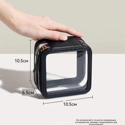 Mini Clear Makeup Bag 2025 New Portable Large Capacity Travel Toiletry Bag for Women Black Mini Small