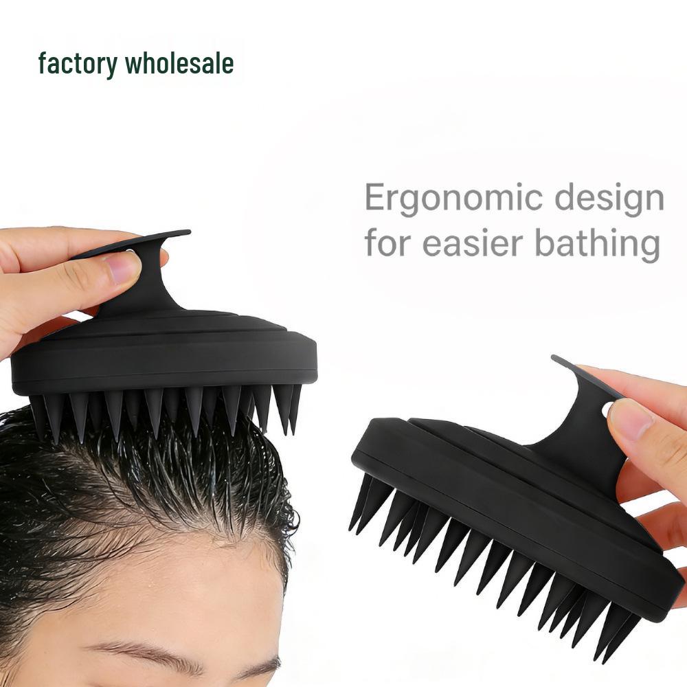 Handheld Silicone Scalp Massager Brush with Soft Bristles