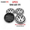 For VW 4pcs 55mm 65mm Car Styling Car Wheel Center Hub Cap Covers Badge For Volkswagen VW GTI Polo Golf 4 5 6 Touran CC Passat B5 B6 B7 ES1