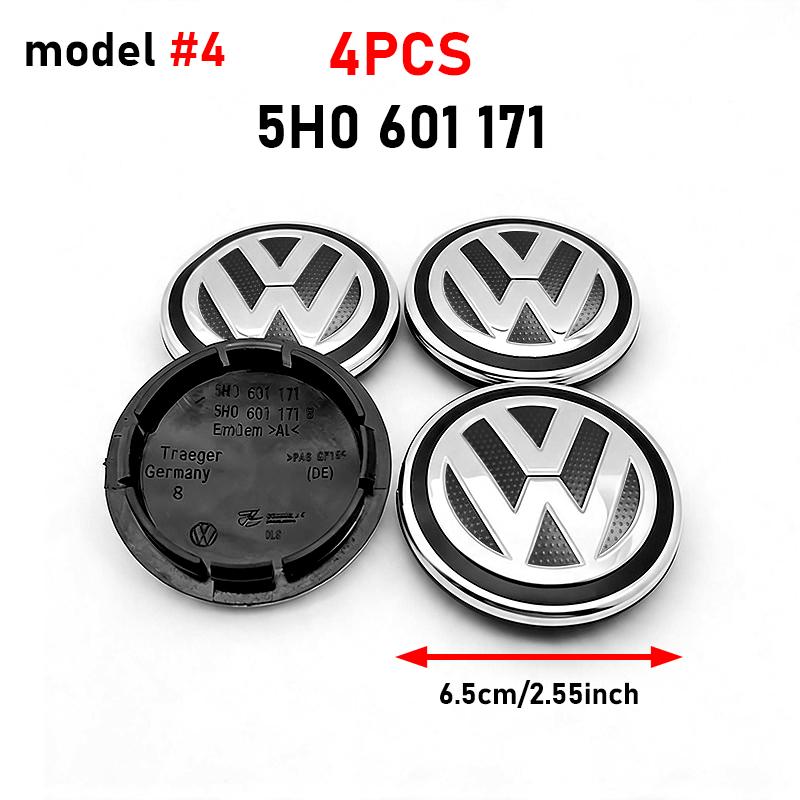 For VW 4pcs 55mm 65mm Car Styling Car Wheel Center Hub Cap Covers Badge For Volkswagen VW GTI Polo Golf 4 5 6 Touran CC Passat B5 B6 B7 ES1
