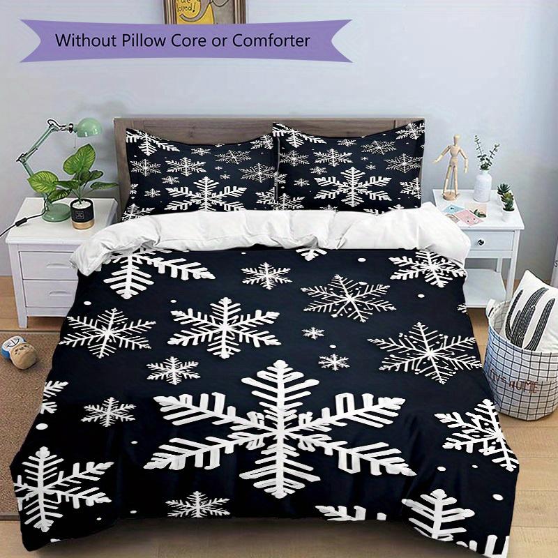 3pcs Snowflake Pattern Bedding Set, Breathable And Soft, Suitable for All Seasons Machine Washable, Suitable for Bedroom Decoration,yy250822194