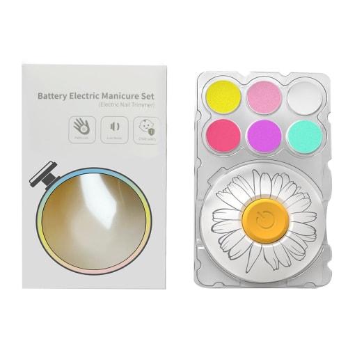 

Electric Nail File for Babies, Kids, and Adults with 6 Sharpening Heads. Safe and Quiet for Care. Perfect for Hands, Feet, and More. Cute Baby Gift.