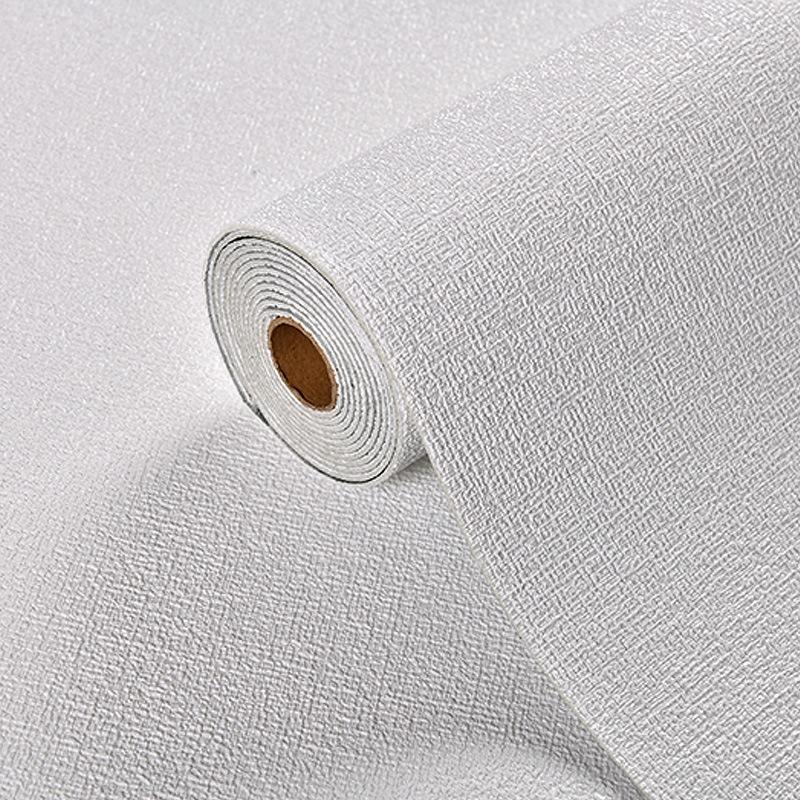 10 Meters / Roll 3D Self-adhesive Thicken Waterproof Wallpaper Linen Textured Pure Color Home Decorative Refurbished Sticker