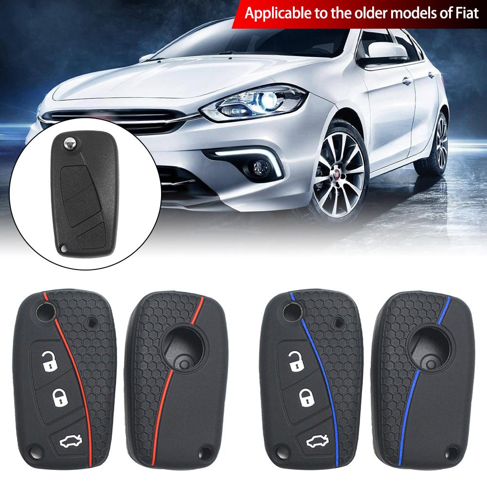 Car Silicone Key Cover Case Shell Holder Remote Key for Fiat Stilo Grande Punto Bravo Linea Idea Panda 500 Accessories