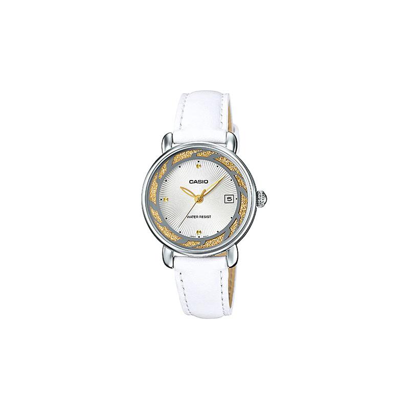 

Casio 50 meters waterproof, quartz movement, leather strap, Japanese and Korean watch, women s watch, silver dial LTP-E120L-7A2 серебряный