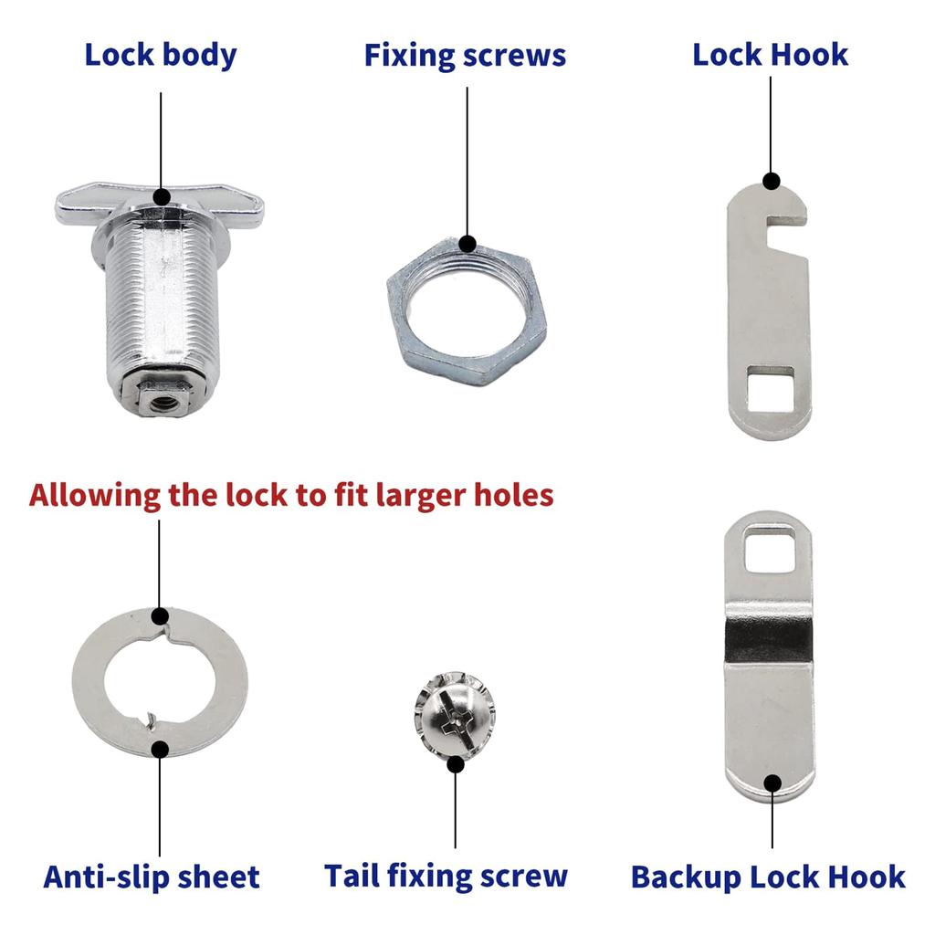 Thumb Operated Cabinet Lock Without Key Compartment Closure Quick Accesses Cabinet Cam Lock for Mailboxes & Drawers