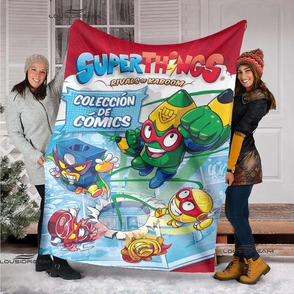 Cute Cartoon Super Zings Blankets Picnic Blanket Warm Flannel Blankets Soft and Comfortable Blanket Bed Linings Birthday Gift