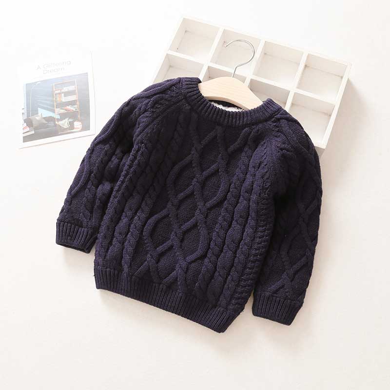 Kids Boys Girls Sweater Winter Thick Warm Kids Add Wool Baby Boy Girls Sweater Spring Long Sleeve Knitwear Tops Clothes