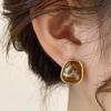 Retro Geometric Square Resin Stud Earrings for Women Girls French Style Elegant Temperament Earrings Charm Jewelry Accessories