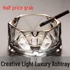 Elegant Rhombus Crystal Glass Ashtray - High-End Decor for Home and Office