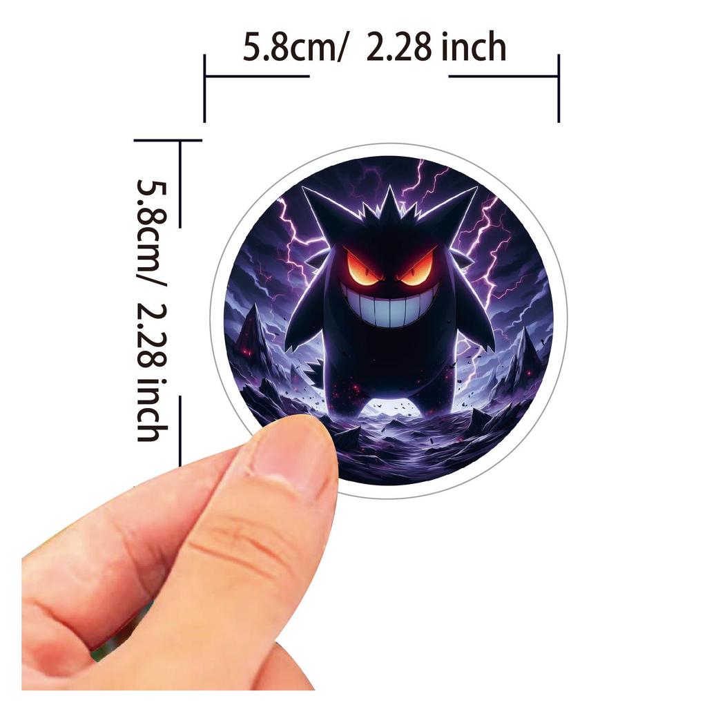 50 Pokémon Gengar Stickers for Backpack, Decor, Fridge, or Skateboard