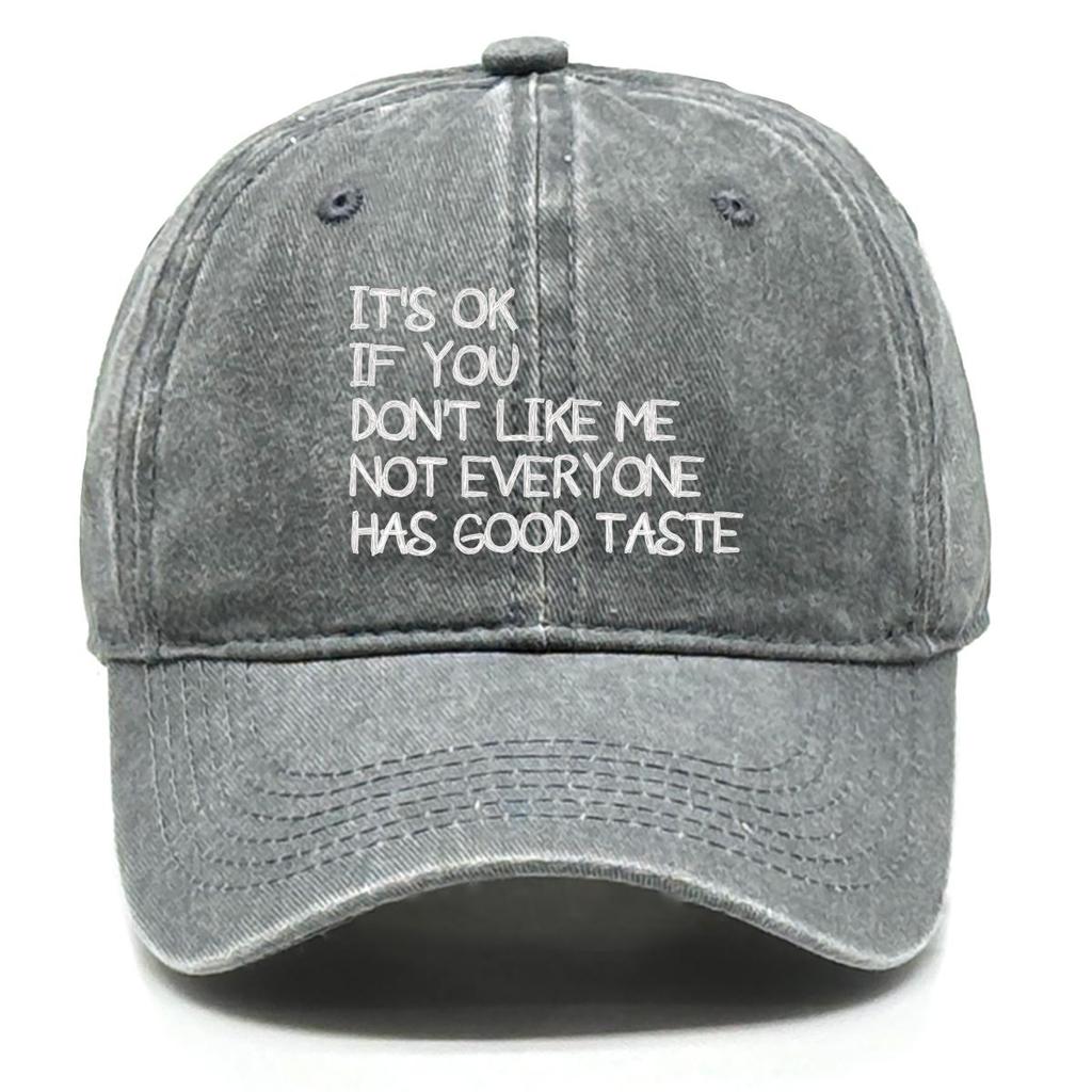 IT'S OK" Print Adjustable Baseball Hat, Woman's Cap Simple All-season Vintage Leisure Snapback Sun Hat