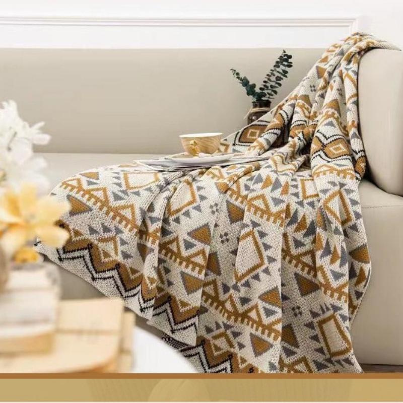 Fashion Sofa Blanket - Luxury Bohemian Vintage Knitted Wool Blanket Air Conditioning Blanket Nap Blanket