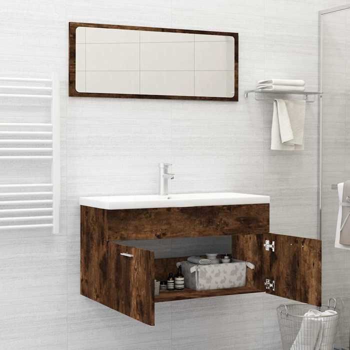 VidaXL Ensemble De Meubles De Salle De Bain 2 Pcs Chêne Fumé 826623