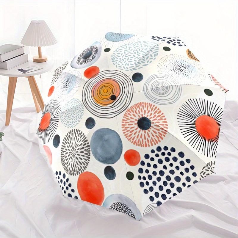1pc Watercolor Dots Design Folding Umbrella , 8 Ribs Casual Durable Lightweight Portable Travelling Umbrella For Men & Women Yy250728123
