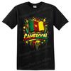 Cameroon Flag T Shirt African Pride Graphic Drums Paint Splash Cultural Art Tee