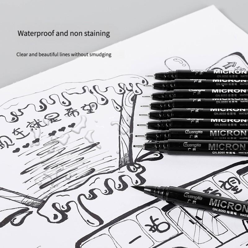 Pigment Liner Micron Pen Kit Manga Markers Needle Pen Art Brush Hand-painted Hook Line Pens Sketch Fineliner Drawing Stationery
