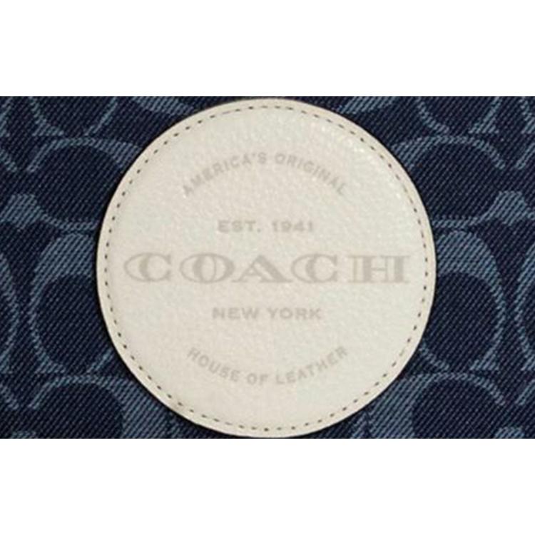 New COACH DempseyBoxy Leather Cotton Small Square Bag, Camera Bag, Makeup Bag, Clutch Trumpets Women's Denim C4230-IMDEI
