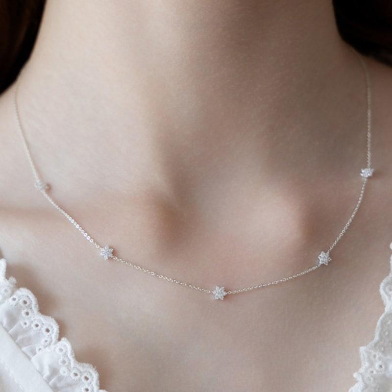 Tatiana (925 Silver) Bloomet Flower Pendant Necklace NZ2478