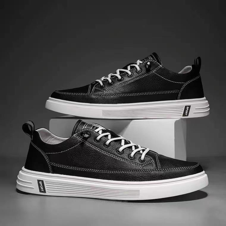 Factory direct sales 2025 new men's shoes breathable simple flat baseplate shoes trendy versatile Korean version casual little white shoes