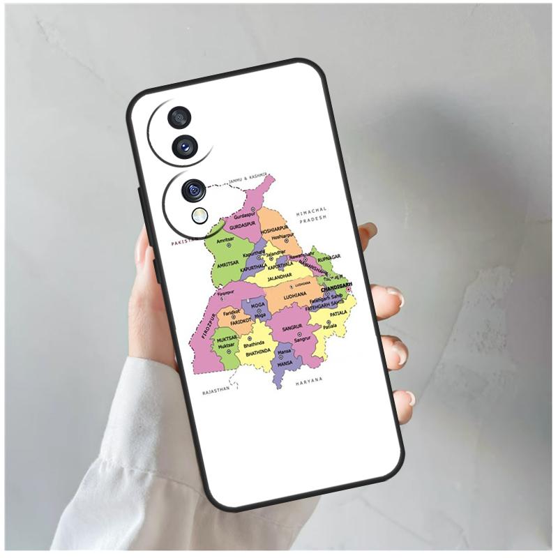 Punjab Map Outline For Honor Magic 8 5 6 7 Pro Case For Honor 200 400 70 90 Lite X8c X8b X9a X9b X9c X9d Win RT