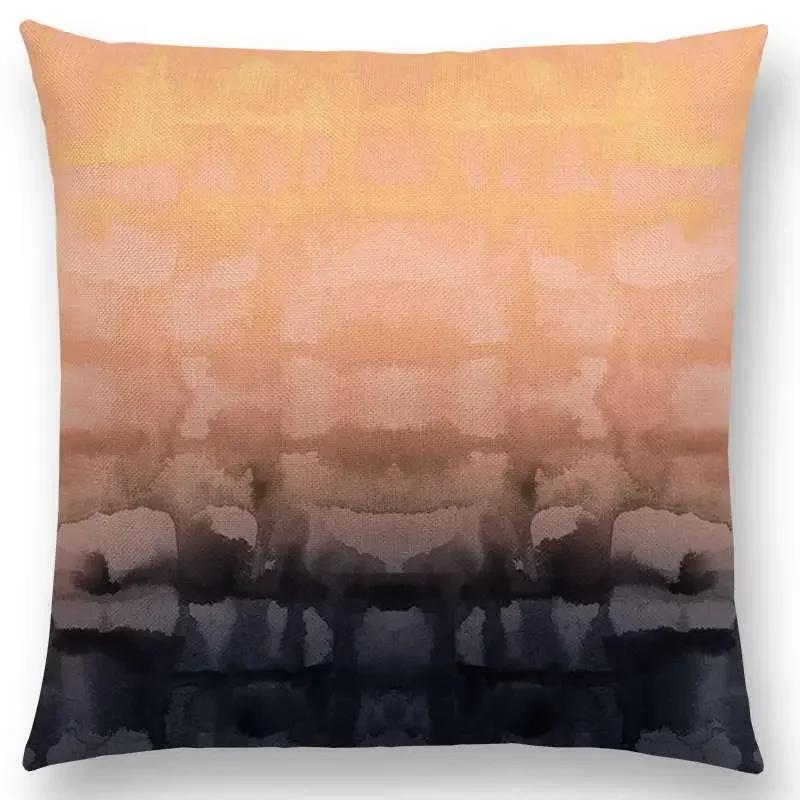 

Новейшие Красочные Гальки Абстрактные Ряби Слияние Полоса Тропические Палочки Натуральный Весенний Восход Горизонт Наволочка для Подушки 66x66cm золотистый