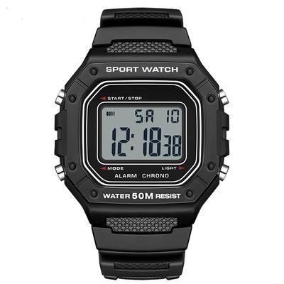Pánské hodinky Elektronický digitální strojek Obdélníkový ciferník s LED displejem Venkovní sportovní Vodotěsné Pánské náramkové hodinky