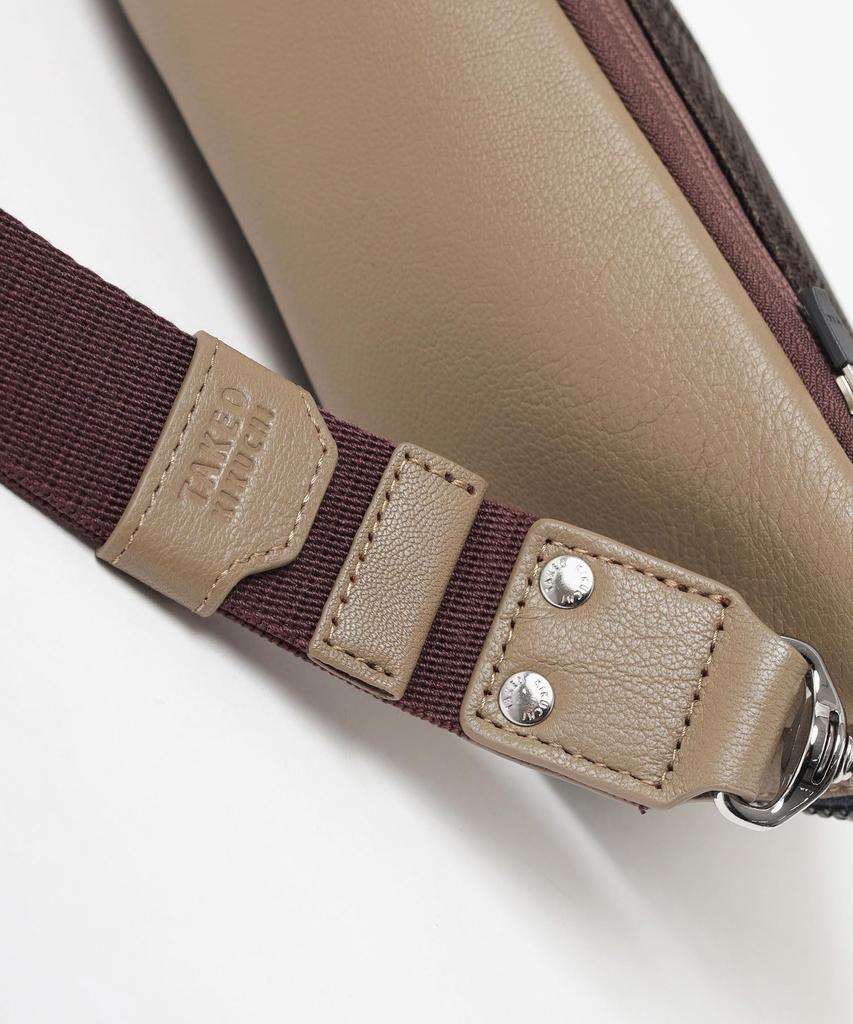 Takeo Kikuchi Herren Klappen-Umhängetasche, Taupe