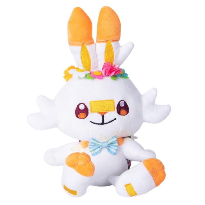 Plush Easter Series Pikachu Eevee Scorbunny Sylveon Ponyta Pawmi Plushies Toys Hobbies Kids Xmas Birthday Gifts