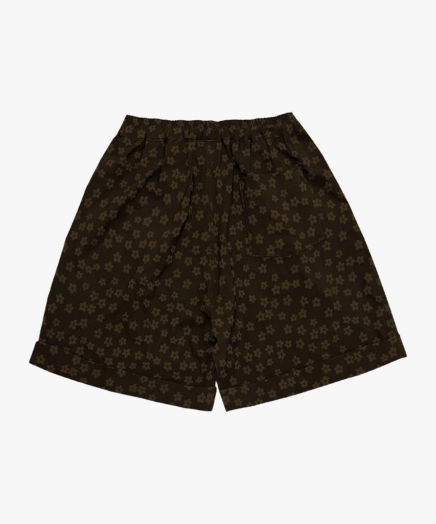 Nainneoscheu Flower Turn-Up Shorts_Brown