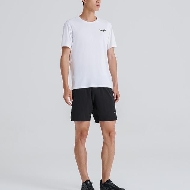 Saucony Logo Print Breathable Casual Round Neck Short Sleeve T-Shirt Men T-Shirts Pearl-White SC2229224-1