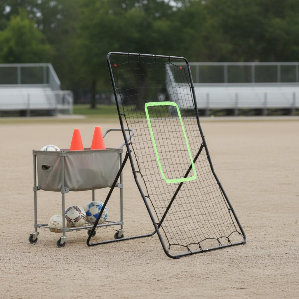 Practice Rebound Net Freestanding Portable Training Net Sports Gear Metal Frame Mesh Netting